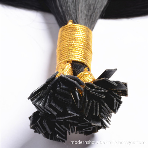 Full Cuticles Thick Bottom Double Drawn Flat tip Hair Extensions Wholesale Italian Keratin Flat tip Hair